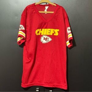 Kids size medium | Chiefs V-Neck Jersey | Franklin brand | Mesh see through